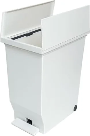 アスベル ゴミ箱 30L 両開き ペダル式 棚下で使える 日本製 キャスター付き キッチン カウンター下収納 生ゴミ 分別 観音開き 省スペース 大容量 衛生的 デスクサイド リビング インテリア ポリプロピレン 白 ホワイト AZ エバン両開きペダルペール ASVEL