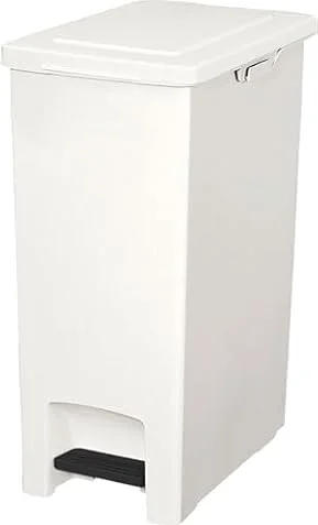アスベル ゴミ箱 45L ペダル式 フタ付 日本製 サイドフック付 袋止め付 スリム おしゃれ キッチンに 衛生的 幅28.3×奥行42.8×高さ58cm ホワイト 白 ダストボックス 大容量 ECエバンペダルペール ASVEL