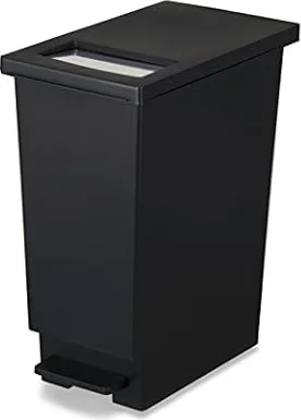 新輝合成 トンボ ユニード ゴミ箱 45リットル ふた付き 蓋を開けずにごみを捨てられる プッシュタイプ ペダル式 ブラック 幅26.5×奥行45.5×高さ55.5cm 45S 日本製