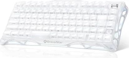 GravaStar Mercury K1 かわいいホワイト ゲーミングキーボード 日本語配列 無線 テンキーレス RGBライト ワイヤレス 月白