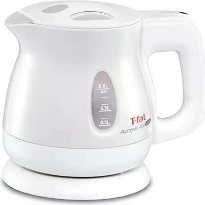 【オンライン限定】ティファール 電気ケトル 0.8L 抗菌(Ag+) お湯漏れロック機能付き コンパクト 「アプレシア エージー・プラス ロック パールホワイト」 KO4301JP
