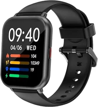 RUIMEN スマートウォッチ H1 iPhone/Android対応 Bluetooth通話 1.85インチ画面 活動量計 2.2cm交換バンド