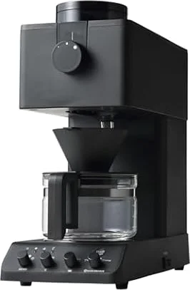 ツインバード 全自動コーヒーメーカー ミル付き 日本製 3杯用 ブラック 黒 CM-D457B