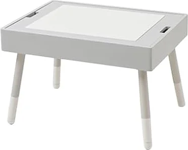 キッズプレイテーブル キッズテーブル 子供 机 2歳 小学生 ブロック テーブル レゴ デュプロ 幅70cm 多機能 お絵描き 勉強机 学習机 多機能 リバーシブル天板 高さ調整 82-880 (グレイッシュベージュ)