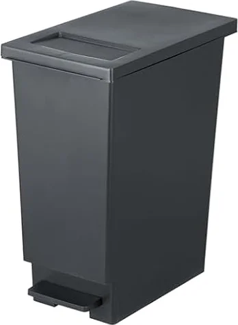 新輝合成 トンボ スウィッシュ ゴミ箱 45リットル 蓋を開けずにごみを捨てられる プッシュタイプ ペダル式 チャコールブラック ふた付き 幅26.5×奥行45.5×高さ55.5cm 日本製