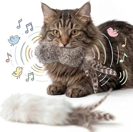 HOLYCAT 猫 おもちゃ 猫 ぬいぐるみ 2個セット キックおもちゃ 振ると音が出る 天然兔毛 山鸡毛 猫のおもちゃ 自然原始の香り 猫 おもちゃ 人気 噛むおもちゃ 物理発声 ねこのおもちゃ ふわふわ 柔らか ネコ おもちゃ 人気 ストレス解消 運動不足解消 子猫 成猫 多頭飼い対応