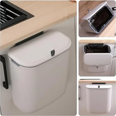 LYNLOO キッチン ゴミ箱 ひっかけ ぶら下げごみ箱 7L 壁掛けゴミ箱 キッチン 密閉 消臭 食器棚/バスルーム/ベッドルーム/オフィス/トイレ/車内用