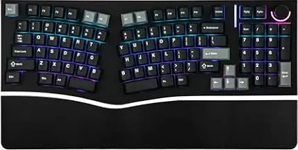 MechLands Feker Alice98 分離型 メカニカルキーボード 96% プログラマブル 分割キーボード VIA対応 USB-C有線 ゲーミングキーボード ホットスワップ対応 5層パッド 英語配列 NKRO RGBバックライト付き Win/Mac対応(Black)