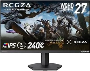 REGZA ゲーミングモニター 27インチ WQHD 240Hz モンスターハンターワイルズ推奨画質 1ms(GTG) HDR10 Fast IPSパネル Adaptive Sync HDMI対応 RM-G276N
