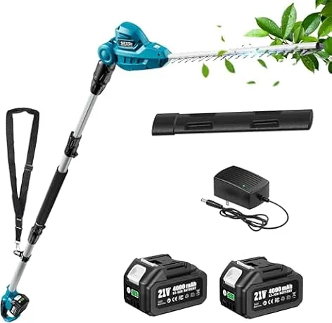 【2026新型】SEESII 充電式ポールヘッジトリマー たかえだ充電式剪定トリマー 480mmのトリマー刈幅 2個4000mAh大容量バッテリー