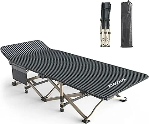 ATORPOK 折りたたみベッド コット こっと 折り畳み式ベッド アウトドアベッド 耐荷重200kg キャンプベッド キャンプベッド 防水 通気性 軽量 収納便利 自宅用 アウトドア用 オフィス用 キャリーバッグ付き簡易 スチール製 丈夫 安定性 コンパクト 収納袋付き