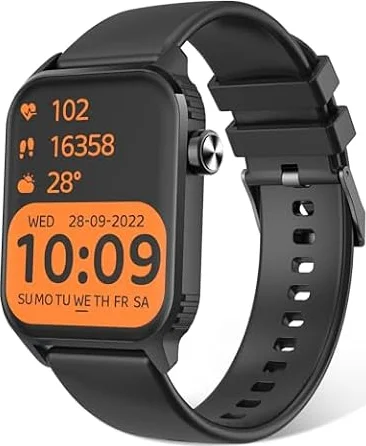 男女兼用スマートウォッチ、120種類のスポーツモード搭載、1.83インチHDディスプレイ、心拍数/睡眠モニター、IP67防水、iPhone/Android対応Bluetooth通話＆音楽操作機能付き（Black）