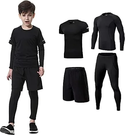 [MIIFIT] 子供服スポーツウェア コンプレッションウェア キッズ 上下セット長袖シャツ 半袖シャツ ハーフパンツ タイツ 通気防臭 トレーニングウェア ランニングウェア男女兼用 春夏秋冬