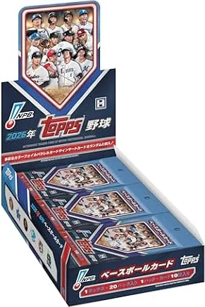 2026 Topps NPB Baseball Card - Box/公式 トップス プロ野球 ベースボールカード (1ボックス / 20パック入り) トレカ
