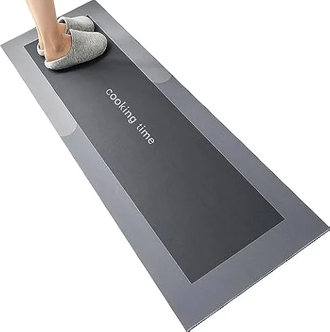 HIKKOU キッチンマット 240キッチンマット 拭ける 床暖房対応 床保護マット吸水速乾防汚 台所 マット フロアマット 滑り止め加工 ずれない 転倒防止 クッション性 お手入れ簡単 44x240cm