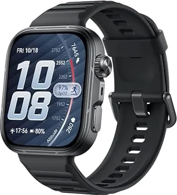 HUAWEI WATCH FIT 5 Pro スマートウォッチ 薄型軽量 ゴルフ機能 1.92インチ大画面 3000nits高輝度 ワークアウト サファイアガラス GPS内蔵 転倒検知 心電図 健康管理 10日間ロングバッテリー フリーダイビング iOS/アンドロイド対応 ブラック