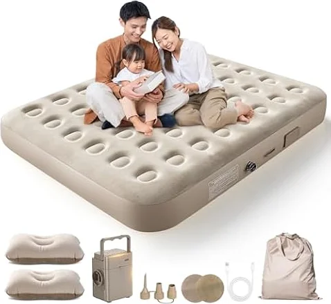 エアーベッド キャンプ マット キャンプ用品 エアーマット 電動ポンプ付き ダブル 200×150×25cm 折り畳み式 災害 登山テント用