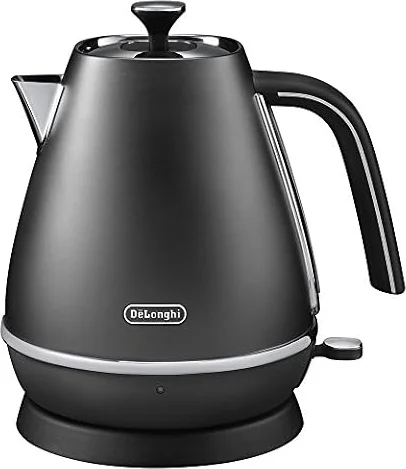 デロンギ(DeLonghi) ディスティンタコレクション 電気ケトル エレガンスブラック 1.0L 空だき防止 自動電源オフ KBI1200J-BK