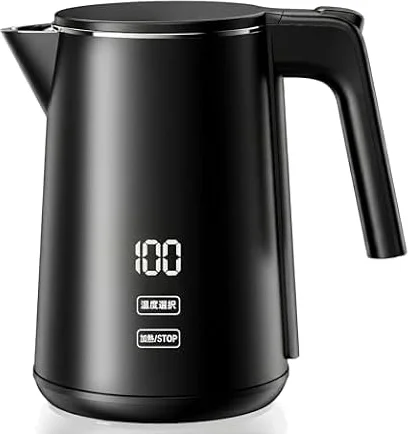 SSYFEI 電気ケトル 1.0L【1000W急速沸騰・デジタル表示】7段階温度調節 4時間保温 二重構造で熱くない メモリー機能付 電気ポット