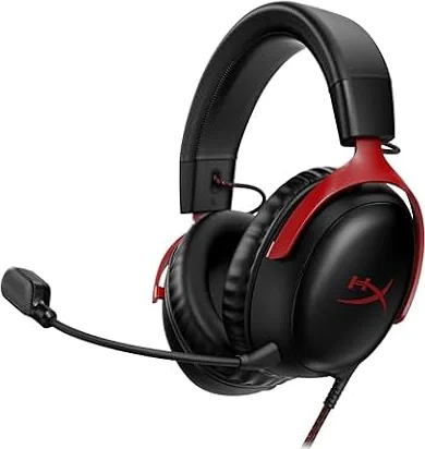 HyperX Cloud III 有線 ゲーミングヘッドセット 53mmドライバー搭載 ブラック / レッド 日本正規代理店品 727A9AA