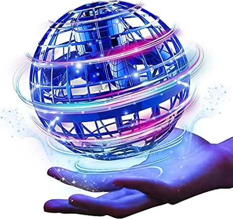 Gimamaフライングボール 「TV・SNS・ブログで 正規品」 ジャイロ 飛行ボールトイ UFOおもちゃ ブーメランスピナー LEDライト付き クリスマス 人気を集めているプレゼント (ブルー)…