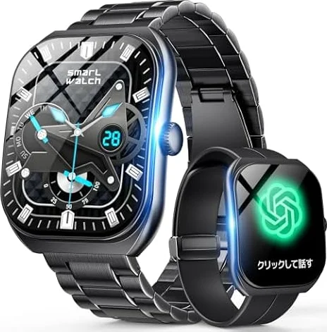 スマートウォッチ iPhone対応 Android対応 【2026年新モデル・ベルド2本付き・超軽量】 2.0インチ超薄型 HD大画面 Bluetooth通話 腕時計 アイフォン対応 アンドロイド LINE/SMS通知 IP68防水 長時間バッテリー 多種類文字盤 健康管理 音楽再生 活動量計 歩数計 天気予報 目覚まし時計 レディース メンズ スポーツウォッチ Smart Watch