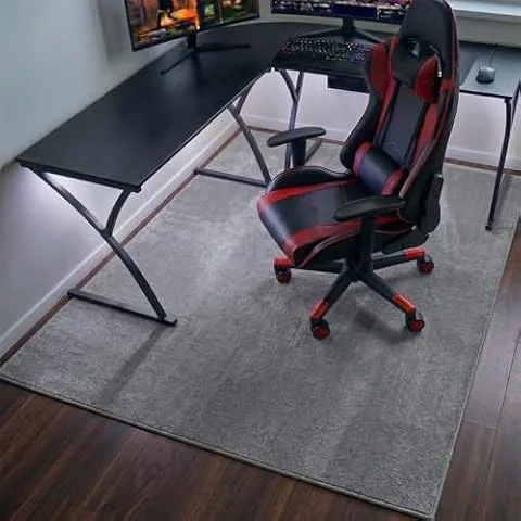 【現役整体師の監修】 ゲーミングチェアマット チェアマット デスクチェアマット フランネル 6.5mm厚吸音 デスク下マット デスクカーペット ゲーミングマット (グレー, 130x160)