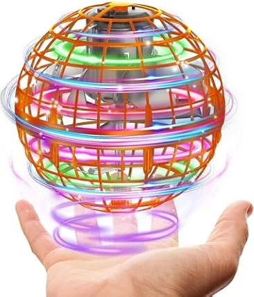 XINHOME フライング ボール 正規品 おもちゃ 面白 光る UFOおもちゃ フライングボール ブーメラン スピナー ハンド コントローラ ミニドローン 人気 子供 2 3 4 5 6 7歳 男の子 女の子 クリスマスプレゼント (オレンジ)