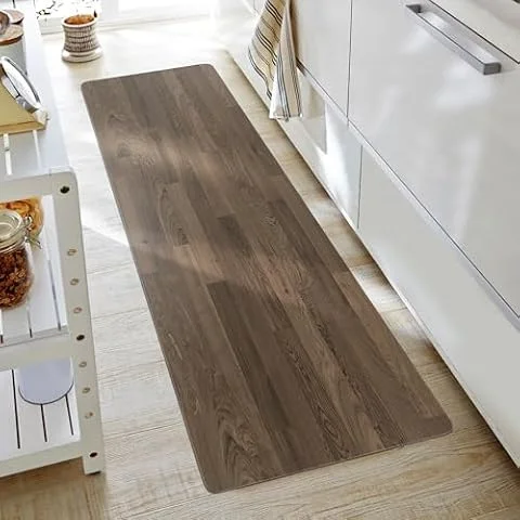 【お洗濯不要】 キッチンマット 拭ける 木目柄 45×180cm 厚さ6mm 低反発 PVC クッション 撥水 滑り止め 床暖房対応 ZPAI